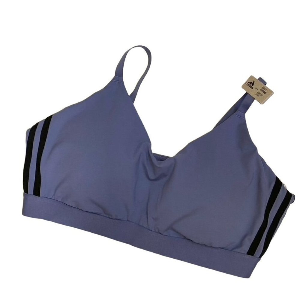 adidas All Me Branded Sports Bra (Plus Size) Violet 2X - Picture 3 of 10